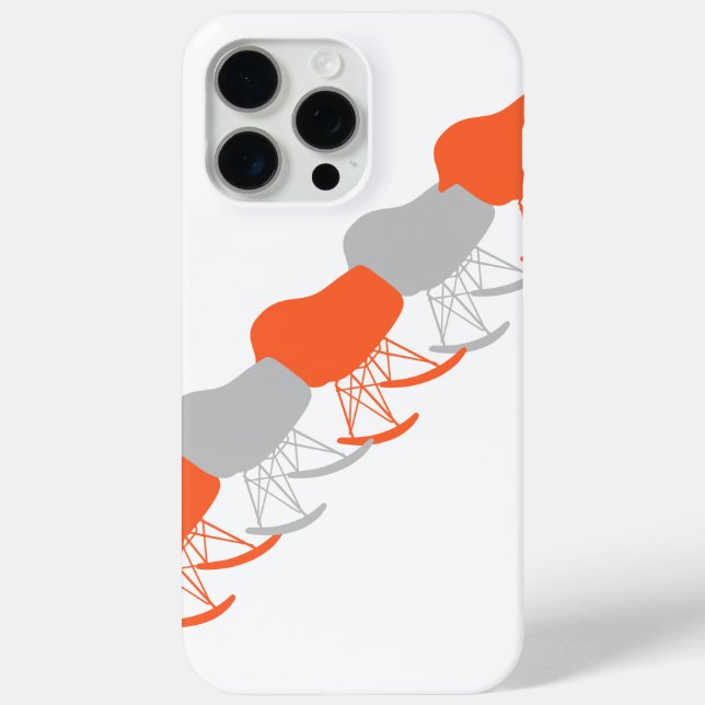 Mid-Century Grey Pattern Chair Silhouette Case-Mate iPhone Case (Back)