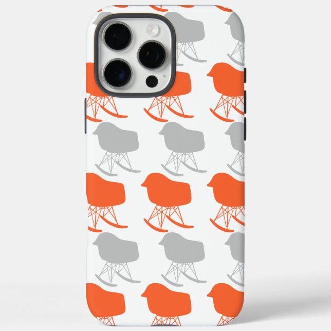 Mid-Century Grey Pattern Chair Silhouette Case-Mate iPhone Case (Back)