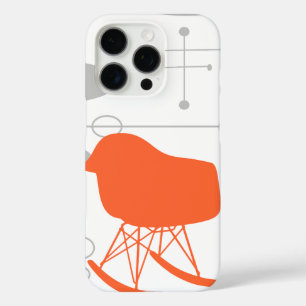 Mid-Century Grey Pattern Chair Silhouette iPhone 16 Pro Case