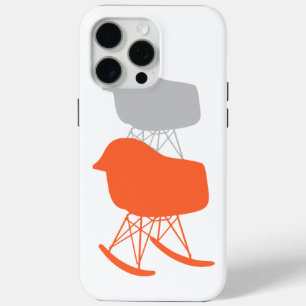 Mid-Century Grey Pattern Chair Silhouette iPhone 15 Pro Max Case