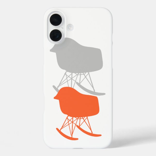 Mid-Century Grey Pattern Chair Silhouette Case-Mate iPhone Case (Back)