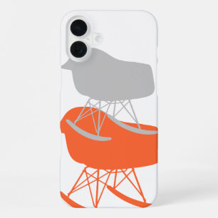 Mid-Century Grey Pattern Chair Silhouette iPhone Case