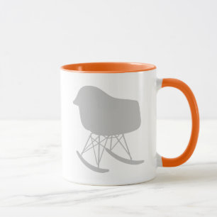 Mid-Century Grey Pattern Chair Silhouette Mug