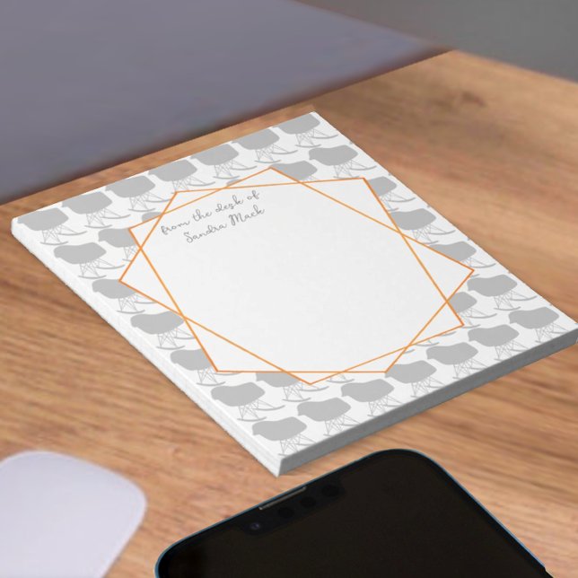 Mid-Century Grey Pattern Chair Silhouette Notepad (Creator Uploaded)