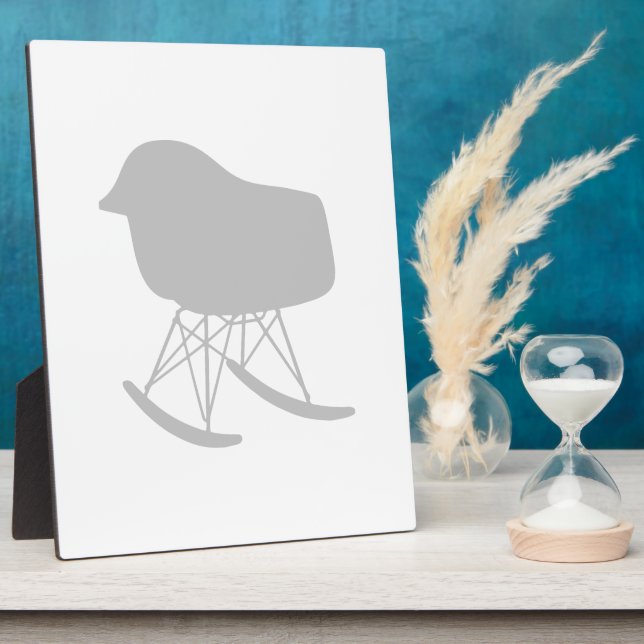 Mid-Century Grey Pattern Chair Silhouette Plaque (Side)