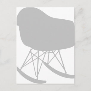 Mid-Century Grey Pattern Chair Silhouette Postcard