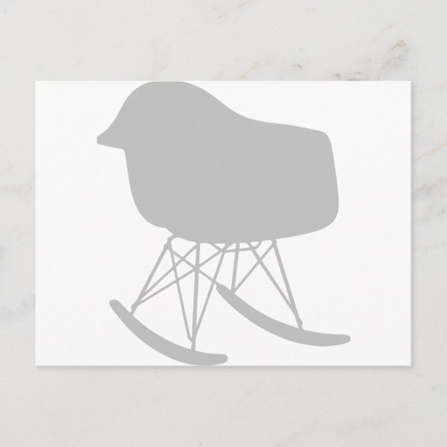 Mid-Century Grey Pattern Chair Silhouette Postcard (Front)