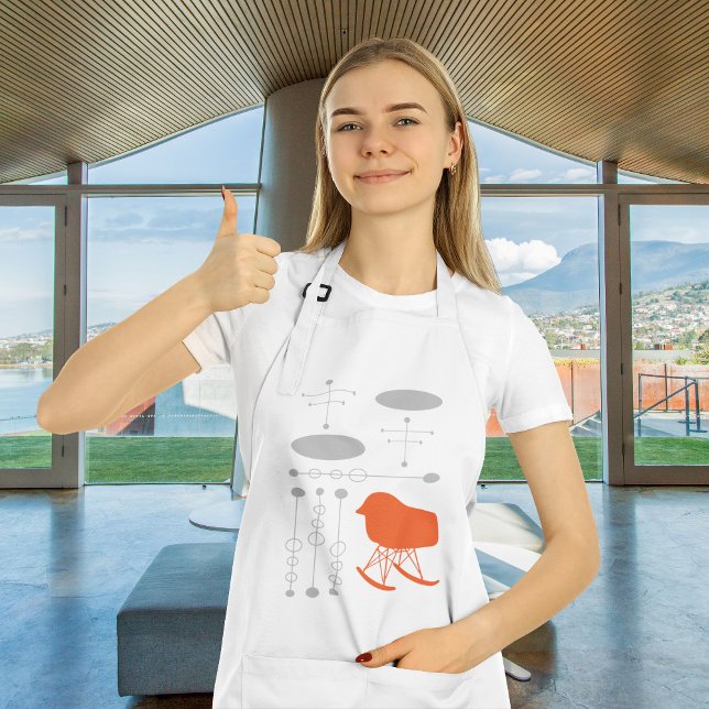 Mid-Century Grey Pattern Chair Silhouette Standard Apron (Creator Uploaded)
