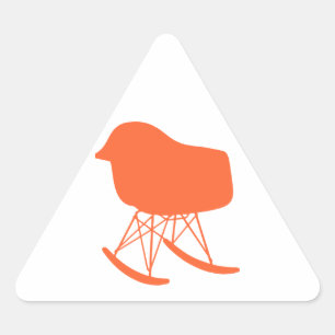 Mid-Century Grey Pattern Chair Silhouette Triangle Sticker
