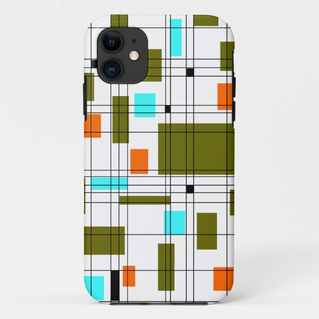 Mid Century Grid Case-Mate iPhone Case (Back)