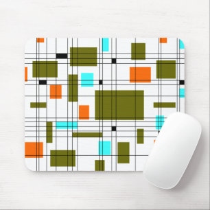 Mid Century Grid Mouse Pad