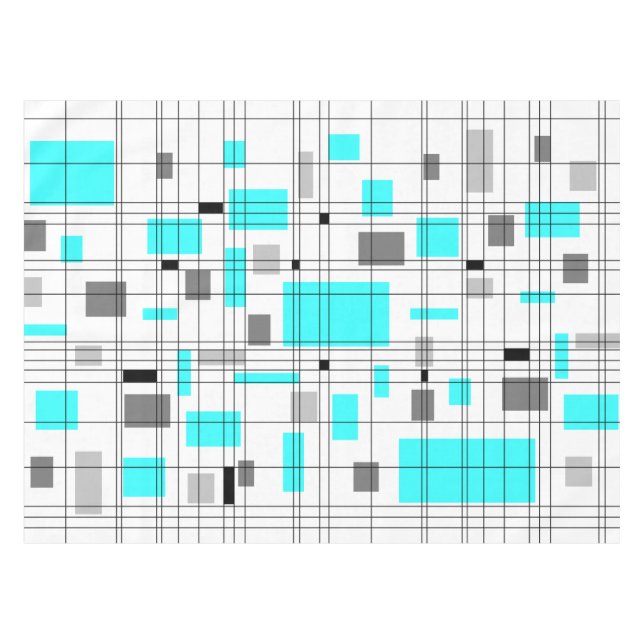 Mid Century Grid Tablecloth (Front (Horizontal))