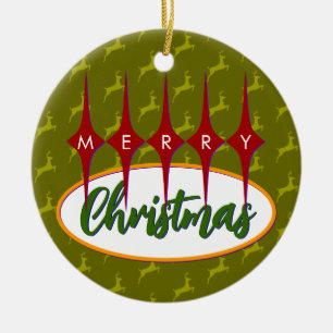 Mid Century Hanukkah/Christmas Ceramic Ornament