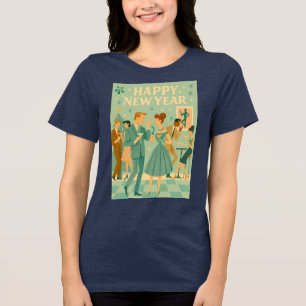 Mid Century Happy New Year The Martini Dance Tri-Blend Shirt