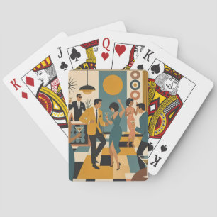 Mid Century Hip Martini Dance Party Playing Cards