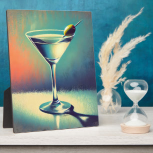 Mid Century I Love The Blues Martini Art Plaque