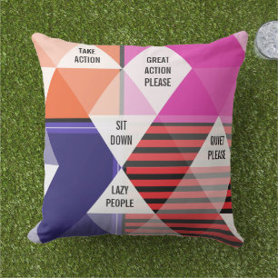 Mid Century inspired colourful motivational quotes Cushion