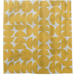 mid century inspired seamless pattern with marble shower curtain