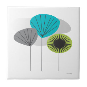 Mid Century Inspired Seed Pods  Ceramic Tile