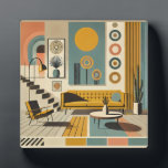 Mid Century Interior Design Desert Livingroom Plaque<br><div class="desc">Welcome to my Mid Century Fantasy World! Designs in this store are born of growing up in a Mid Century home complete with Martini loving parents.  Break out the cocktails.  Merging fact with fantasy within Mid Century Modern,  Jazz,  Retro Futuristic,  Atomic and Space Age Designs.</div>