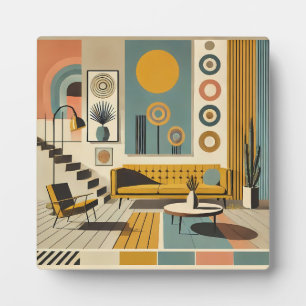 Mid Century Interior Design Desert Livingroom Plaque