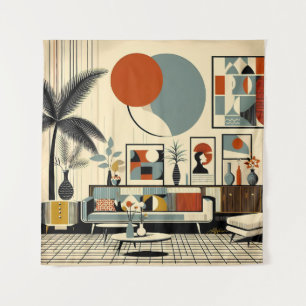 Mid Century Interior Design Eclipse Livingroom Tapestry