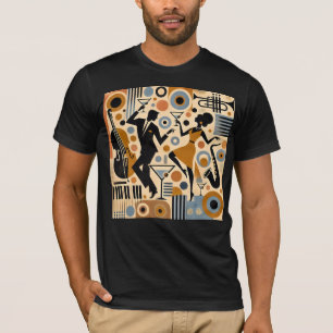 Mid Century Jazz Age Minimalist Art Martini Dance T-Shirt