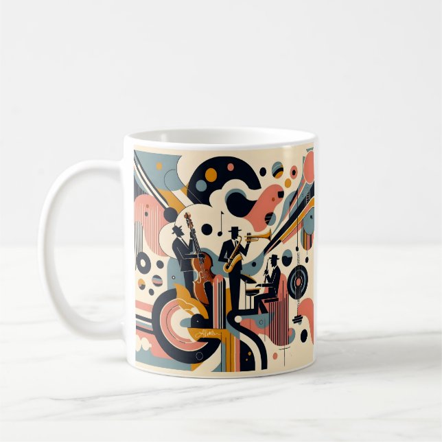 Mid Century Jazz Age Psychedelic Trio Coffee Mug (Left)