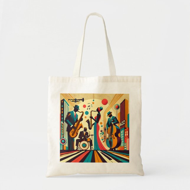 Mid Century Jazz Age Quartet Tote Bag (Front)