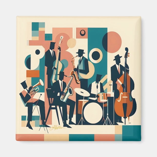Mid Century Jazz Age Sextet Magnet (Front)