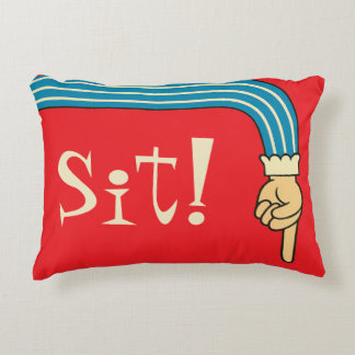 Mid- Century Jazzy Pointing Hand/Finger Manicule Decorative Cushion