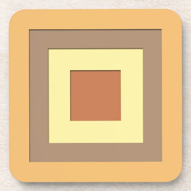 Mid-Century layered squares - Earth neutrals Coaster (Front)