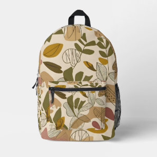 Mid-Century Leaves Printed Backpack