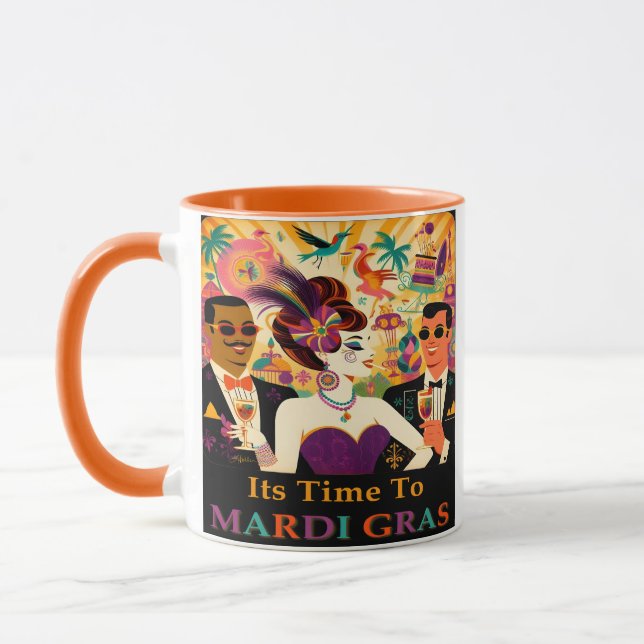 Mid Century Mardi Gras Cocktail Party Mug (Left)