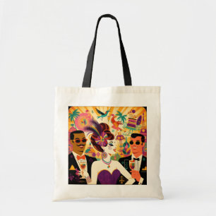 Mid Century Mardi Gras Cocktail Party Tote Bag