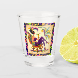 Mid Century Mardi Gras Woman With A Martini Shot Glass