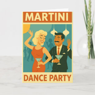 Mid Century Martini Dance Party Card