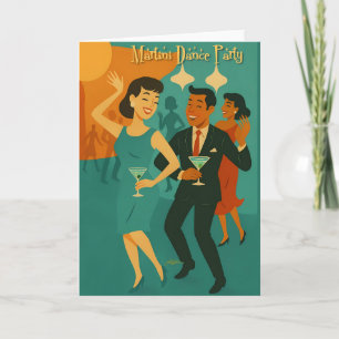 Mid Century Martini Dance Party Card