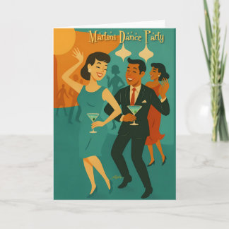Mid Century Martini Dance Party Card