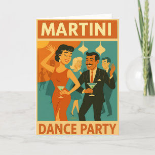 Mid Century Martini Dance Party Card
