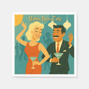 Mid Century Martini Dance Party Napkin