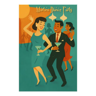 Mid Century Martini Dance Party Photo Print