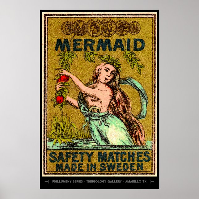 Mid Century Matchbox Cover Art Poster (Front)