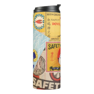 Mid Century Matchbox Cover Art Thermal Tumbler