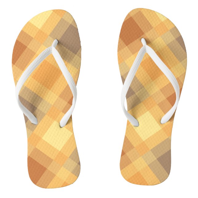Mid-Century mega plaid - Earth neutrals Thongs (Footbed)