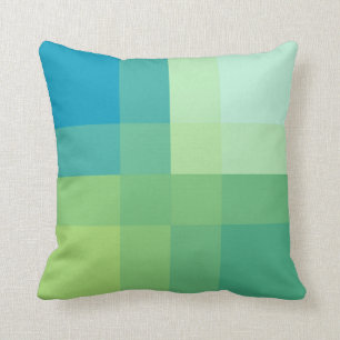 Mid-Century mega plaid - jade green Cushion