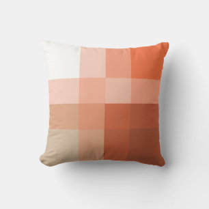 Mid-Century mega plaid - taupe and coral Cushion