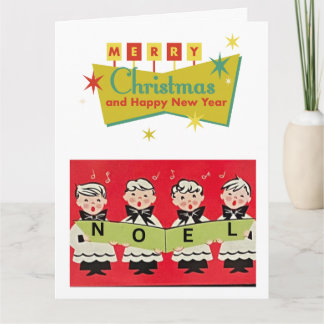 Mid-Century Melodies: Noel Christmas Choir Boys Card
