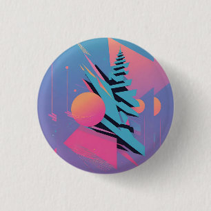 Mid-Century Memphis Design - Ken Gauge Art 3 Cm Round Badge