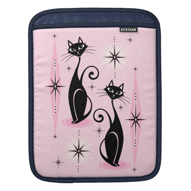 Mid Century Meow Retro Atomic Cats iPad Sleeve (Front)